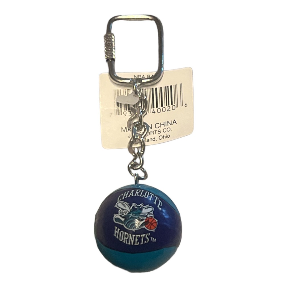 Vintage 90s NBA Basketball Charlotte Hornets Lil' Sports Brat Keychain
